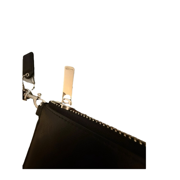 Coach LARGE POUCH Clutch Black Accordion Wristlet Hard to Find New - Picture 5 of 12